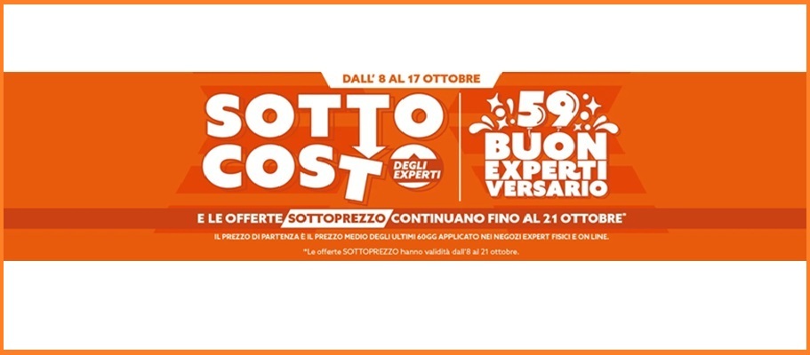 Sottocosto degli esperti dall' 8 al 17 ottobre